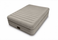 кровать надувная двуспальная intex prime comfort со встроенным насосом 220в 64446