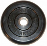 диск обрезиненный mb barbell 26 мм 2.5 кг. черный
