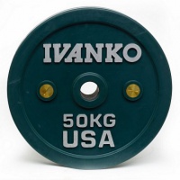 калиброванный олимпийский диск d51мм ivanko ocb-50kg зеленый