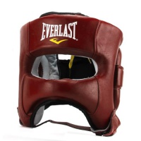 шлем боксерский everlast elite leather красный