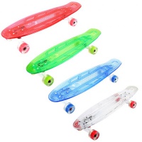 скейтборд playshion fs-ls002 со светящимися колесами и декой
