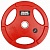 диск олимпийский, цветной, обрезиненный, с 3-мя хватами, d51мм hammer wp074, 25кг, красный